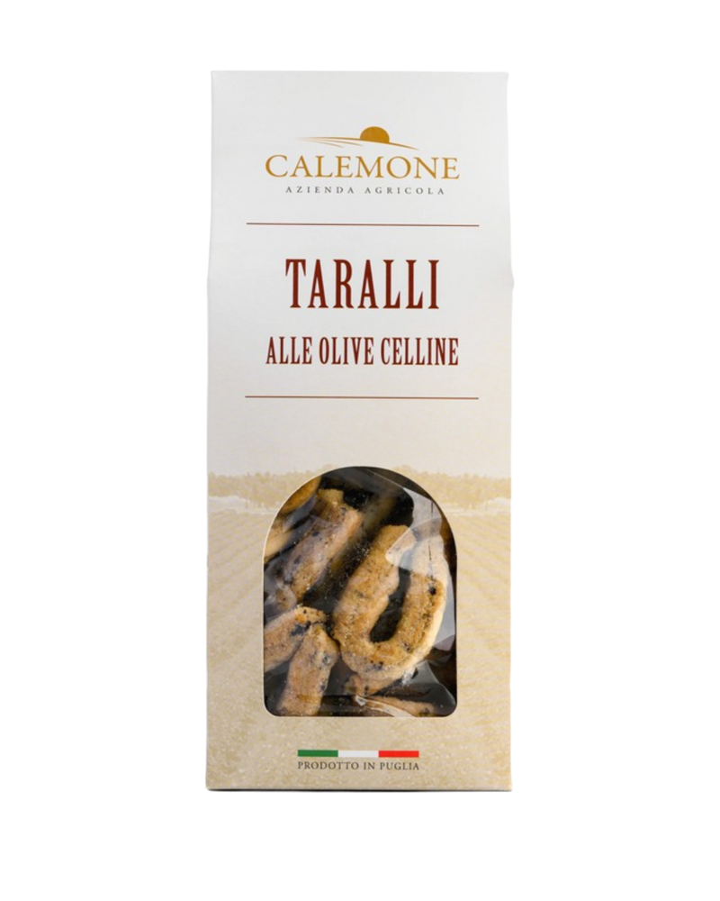 Taralli mit schwarzen Celline Oliven, 250g